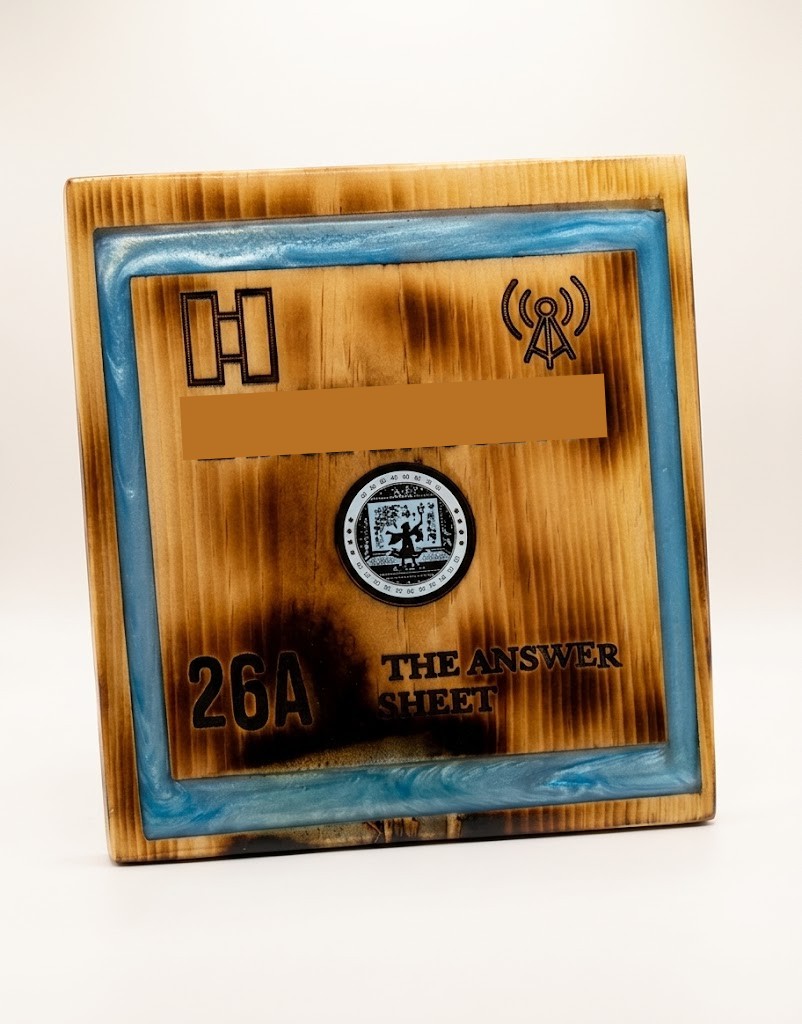 Blue Resin Wood Plaque